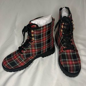 Bamboo Red Plaid Boots